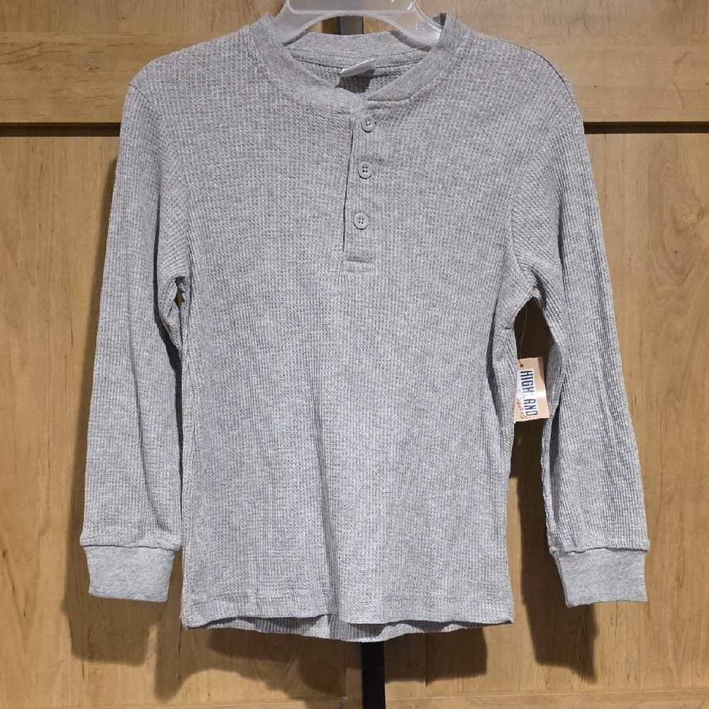 (J58) Boys Gray Long Sleeve Shirt Sz 5/6